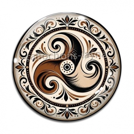 Cabochon Verre - mandala triskèle