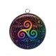Pendentif Cabochon Argent - mandala triskèle