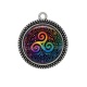 Pendentif Cabochon Argent - mandala triskèle