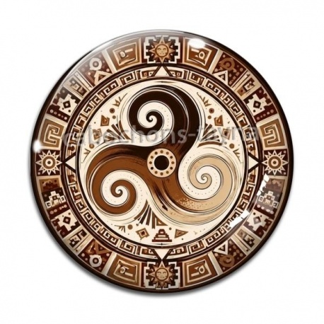 Cabochon Verre - mandala triskèle
