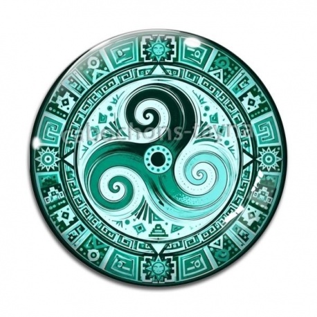 Cabochon Verre - mandala triskèle