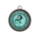 Pendentif Cabochon Argent - mandala triskèle