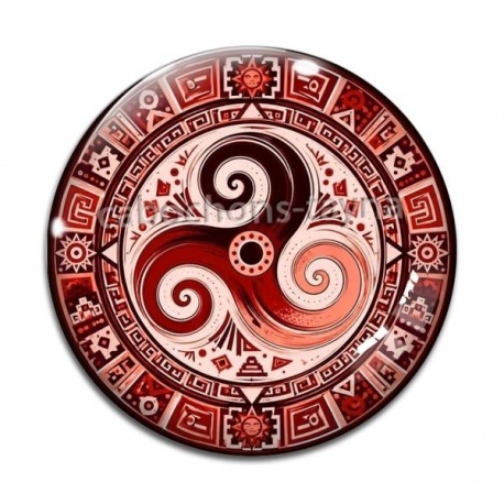 Cabochon Verre - mandala triskèle