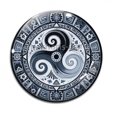 Cabochon Verre - mandala triskèle