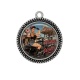 Pendentif Cabochon Argent - je suis une motarde qui déchire