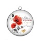 Pendentif Cabochon Argent - ma maman d'amour je t'aime