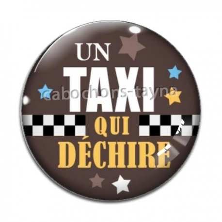Cabochon Verre - taxi qui déchire