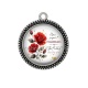 Pendentif Cabochon Argent - une super maman je t'aime très très fort