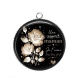 Pendentif Cabochon Argent - une super maman je t'aime très très fort