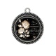 Pendentif Cabochon Argent - une super maman je t'aime très très fort