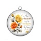 Pendentif Cabochon Argent - ma maman c'est la meilleure, je t'aime très fort