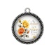Pendentif Cabochon Argent - ma maman c'est la meilleure, je t'aime très fort