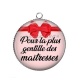 Pendentif Cabochon Argent -  maîtresse gentille