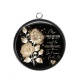 Pendentif Cabochon Argent - ma maman c'est la meilleure, je t'aime fort