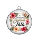 Pendentif Cabochon Argent - Je suis une formidable tata