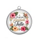 Pendentif Cabochon Argent - je suis une formidable tatie