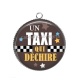 Pendentif Cabochon Argent - taxi qui déchire
