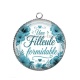Pendentif Cabochon Argent - une filleule formidable