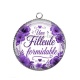 Pendentif Cabochon Argent - une filleule formidable
