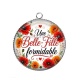 Pendentif Cabochon Argent - une belle fille formidable