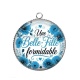 Pendentif Cabochon Argent - une belle fille formidable