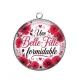 Pendentif Cabochon Argent - une belle fille formidable