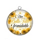 Pendentif Cabochon Argent - une belle fille formidable