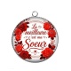 Pendentif Cabochon Argent - la meilleure c'est ma soeur
