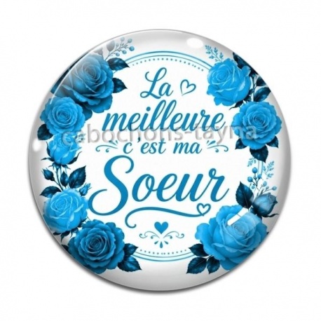 Cabochon Verre - la meilleure c'est ma soeur