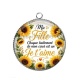 Pendentif Cabochon Argent - ma fille chaque battement de mon coeur est un Je t'aime