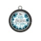 Pendentif Cabochon Argent -  ma fille chaque battement de mon coeur est un Je t'aime