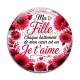 Cabochon Verre -  ma fille chaque battement de mon coeur est un Je t'aime