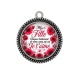 Pendentif Cabochon Argent -  ma fille chaque battement de mon coeur est un Je t'aime