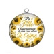 Pendentif Cabochon Argent -  ma fille chaque battement de mon coeur est un Je t'aime
