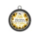 Pendentif Cabochon Argent -  ma fille chaque battement de mon coeur est un Je t'aime