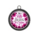 Pendentif Cabochon Argent -  ma fille chaque battement de mon coeur est un Je t'aime