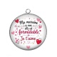 Pendentif Cabochon Argent - ma marraine à moi elle est formidable, je t'aime