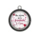 Pendentif Cabochon Argent - ma marraine à moi elle est formidable, je t'aime