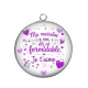 Pendentif Cabochon Argent -  ma marraine à moi elle est formidable, je t'aime