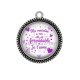 Pendentif Cabochon Argent -  ma marraine à moi elle est formidable, je t'aime