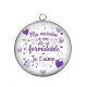 Pendentif Cabochon Argent -  ma marraine à moi elle est formidable, je t'aime