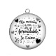 Pendentif Cabochon Argent -  ma marraine à moi elle est formidable, je t'aime