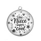 Pendentif Cabochon Argent - une nièce super cool