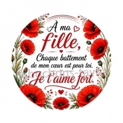 A ma fille chaque battement de mon coeur est pour toi un Je t'aime très fort
