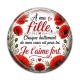 Cabochon Résine - A ma fille chaque battement de mon coeur est pour toi un Je t'aime très fort