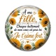 Cabochon Résine - A ma fille chaque battement de mon coeur est pour toi un Je t'aime très fort