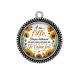 Pendentif Cabochon Argent - A ma fille chaque battement de mon coeur est pour toi un Je t'aime très fort