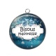 Pendentif Cabochon Argent - bisous maîtresse