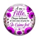 Cabochon Verre - A ma fille chaque battement de mon coeur est pour toi un Je t'aime très fort