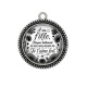 Pendentif Cabochon Argent - A ma fille chaque battement de mon coeur est pour toi un Je t'aime très fort